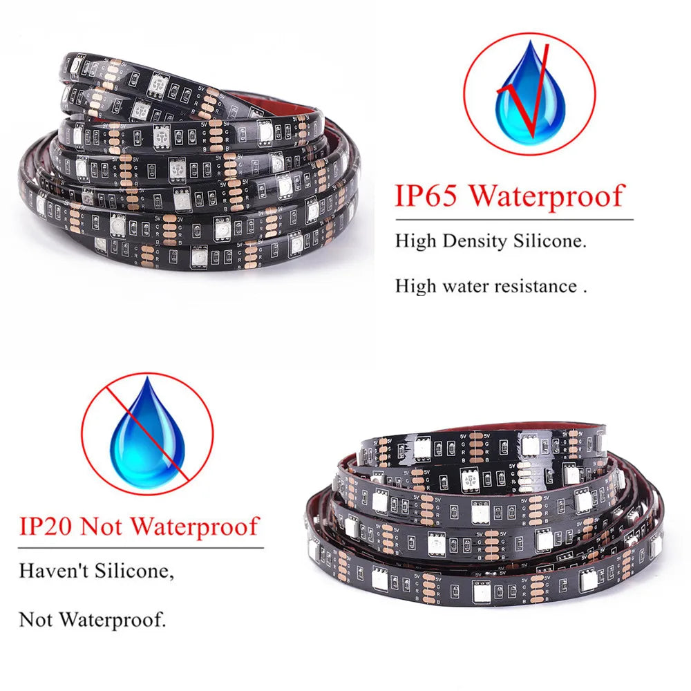 Bluetooth Usb Led Strip 5V Rgb Flexible Led Light 1M 2M 3M 5M SMD 5050 for HDTV TV Backlight Lights Strips Waterproof Neon Lamp